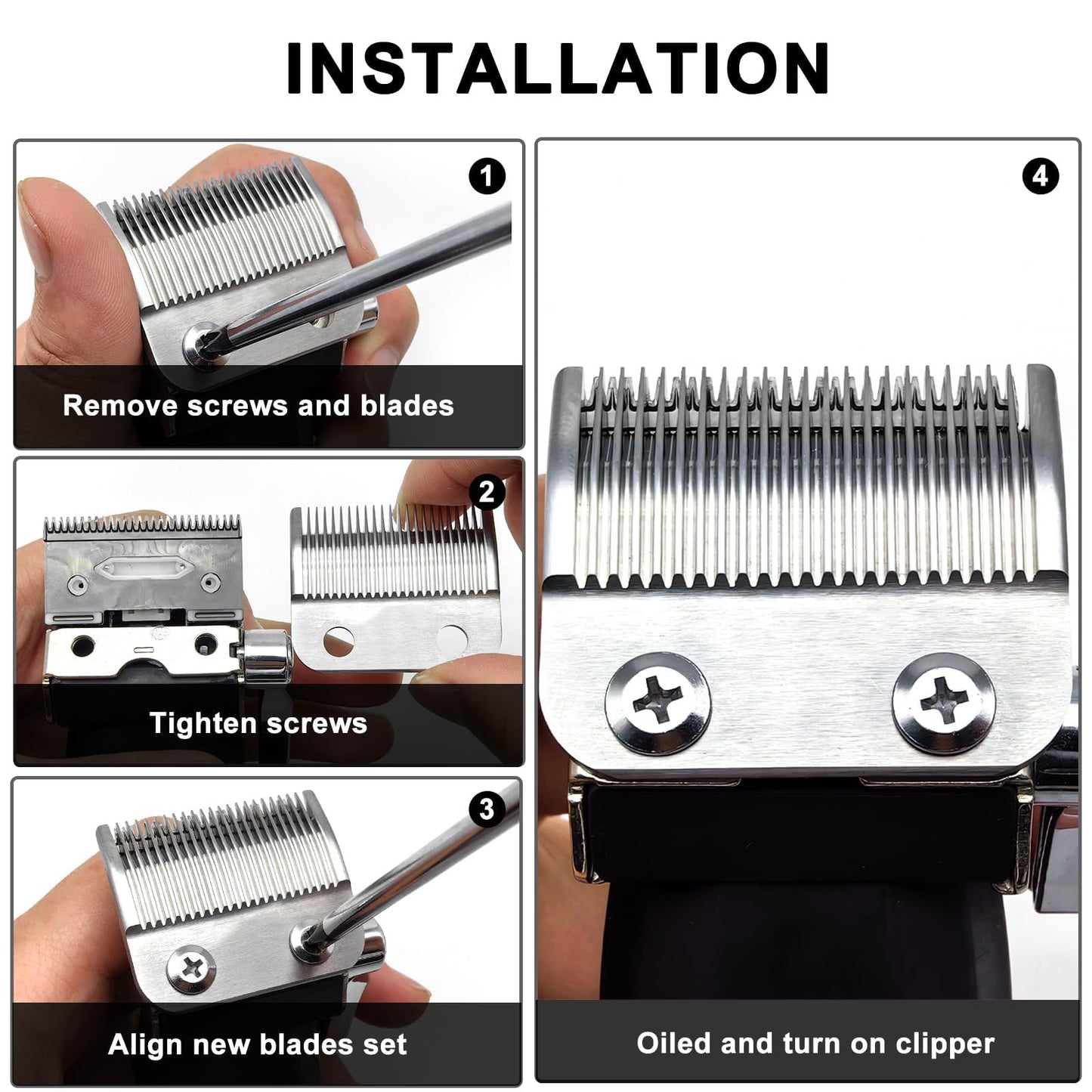 Blade Fit for Wahl Clippers Blades Replacement, Precision 2 Holes Adjustable Hair Trimmer Parts Blades Compatible with Wahl MC3 Replacement Blades, 5 Star Series, Super Taper, Magic Clip blade