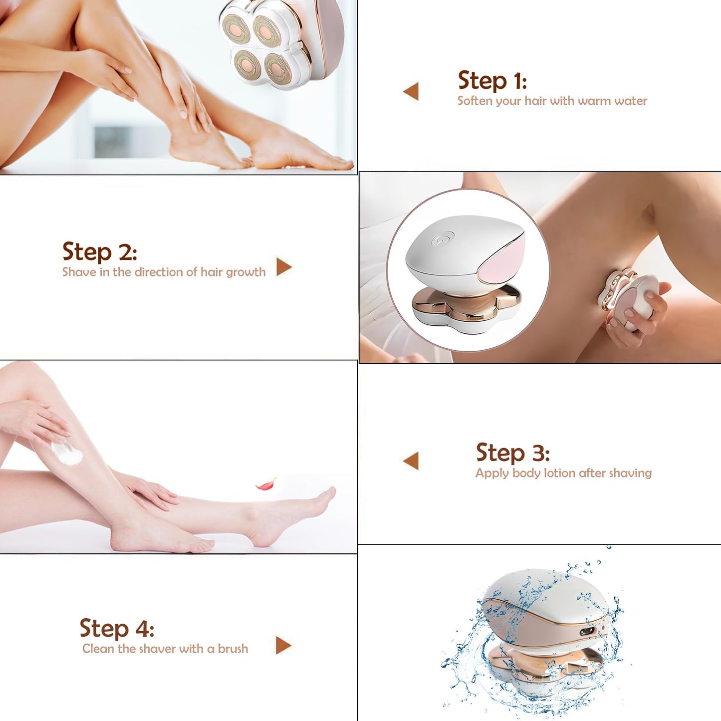 Electric Razors for Women Legs, Electric Shaver for Women Legs, Painless Bikini Underarm Arm Hair Razors Cordless Hair Removal Device for Woman (Pink)