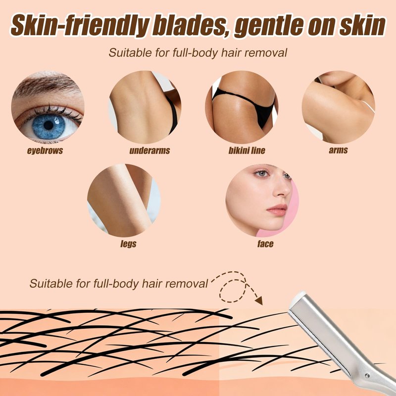 20pcs Replacement Blades for Tweezerman Facial Razor, Stainless Steel Refills for Women Peach Fuzz Remover & Exfoliating Razor Blades Smooth Radiant Skin