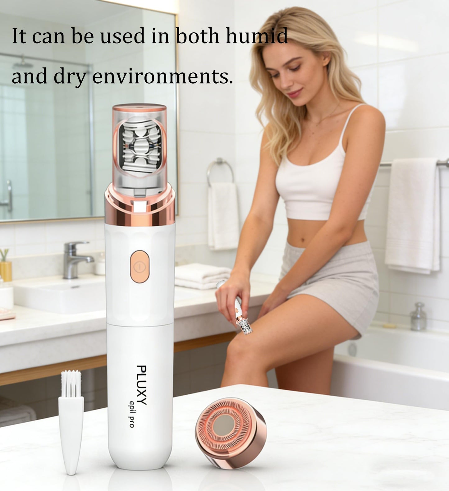 Pluxy Epil Pro 3.0 Women Face Epilator, 2-in-1 Epilator & Trimmer, Cordless Rechargeable Hair Removal for Upper Lip, Chin, Bikini & Legs, Wet & Dry Use Portable with Smooth Skin Kit