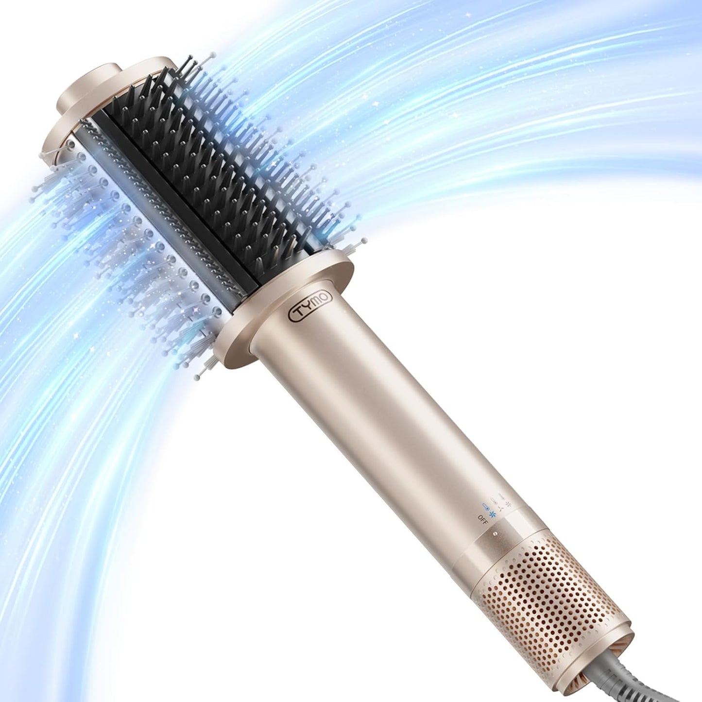 Tymo 4.0 Hair Blow Dryer Brush - 5-in-1 Ionic Tool for Fast Drying, Volume & Shine | Metal Grey