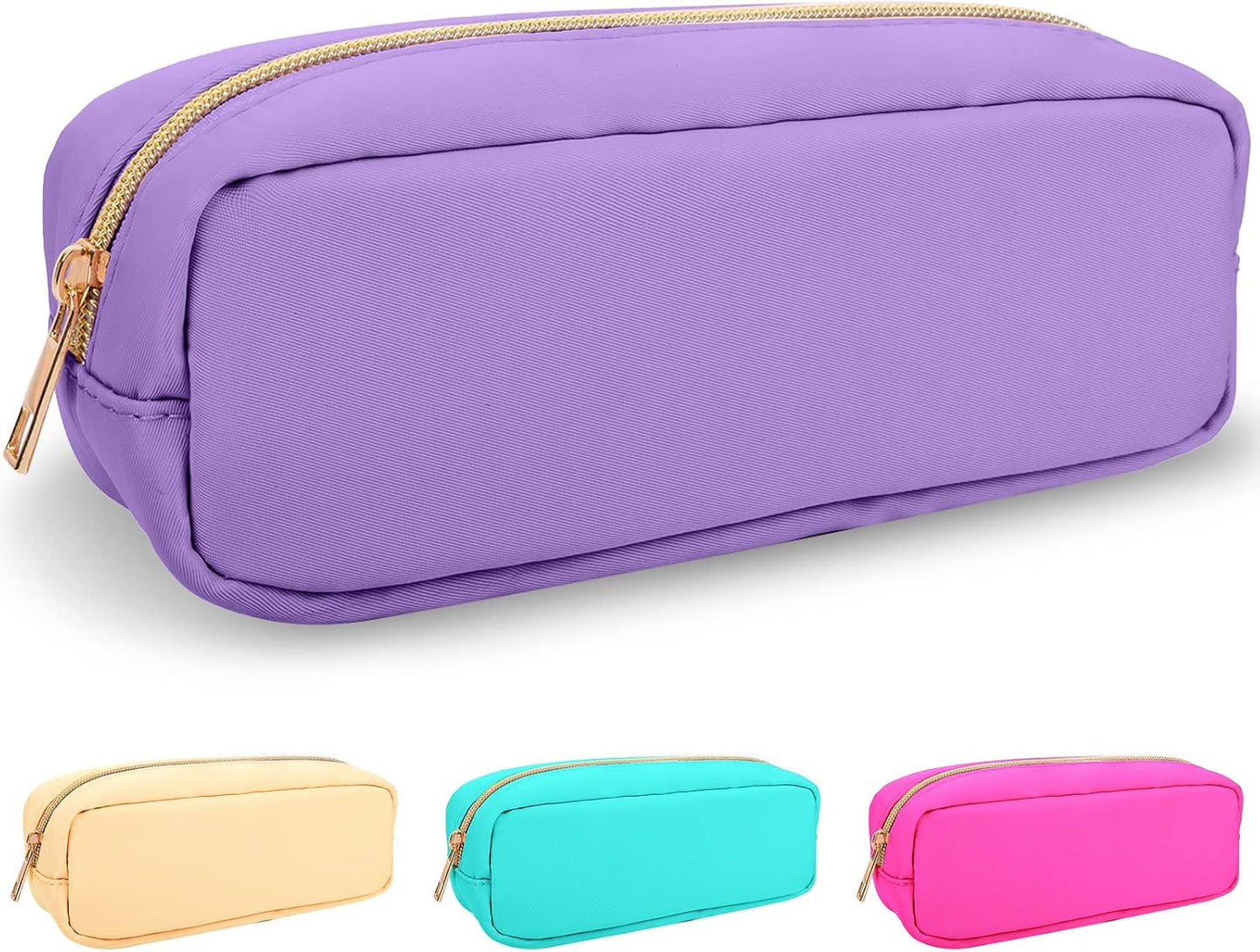 Floral Makeup Bag - Cute Pink Nylon Zipper Pouch for Travel | Waterproof Cosmetic Organizer for Women