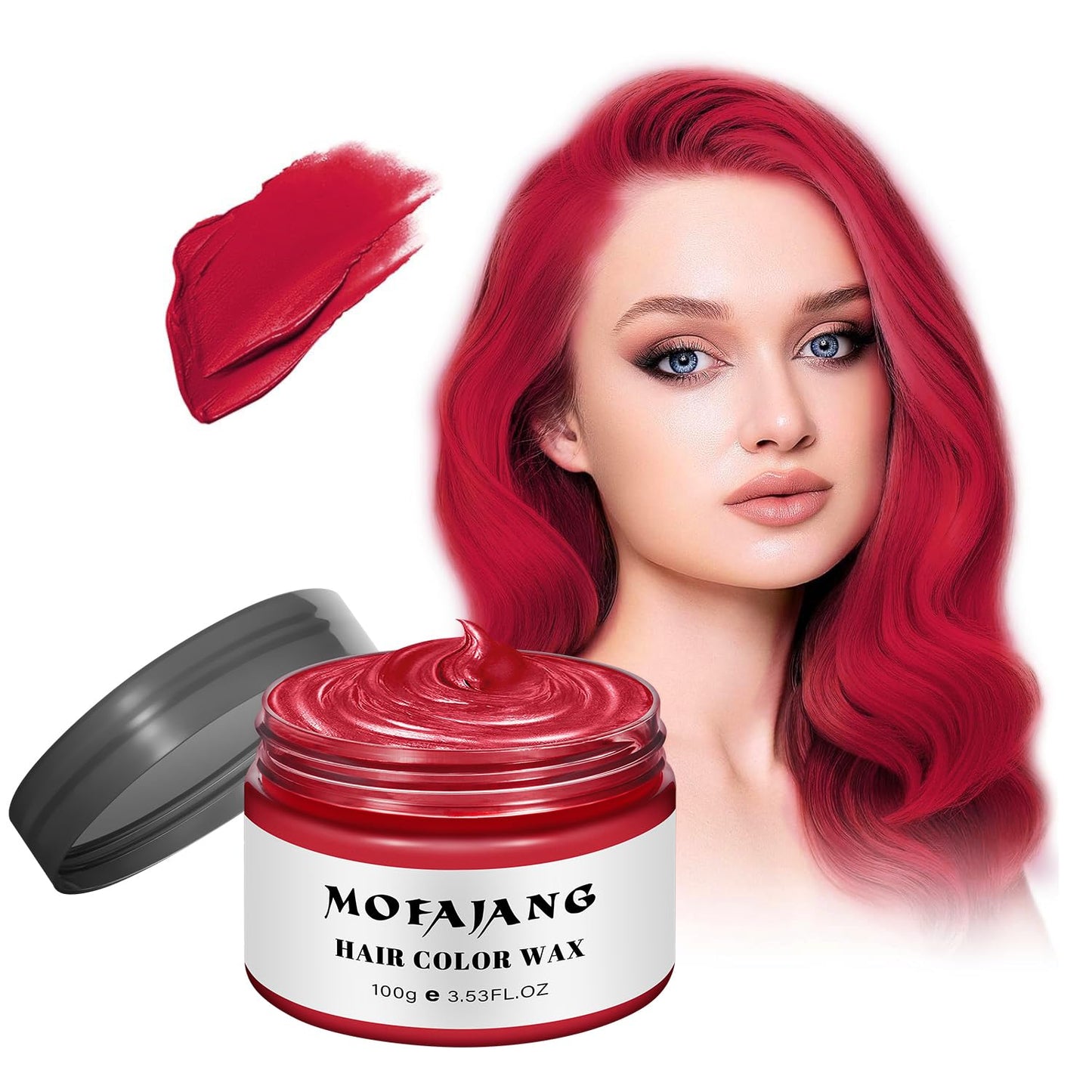 Temporary Red Hair Wax - Washable Styling Mud for Men & Women | Instant Color for DIY Cosplay & Halloween