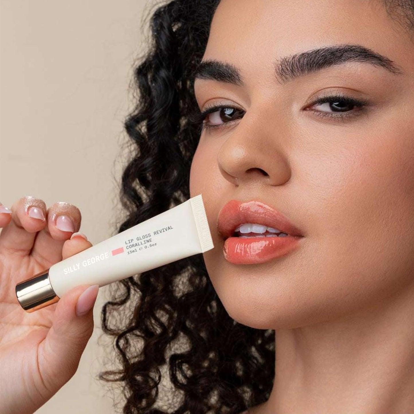 Silly George Lip Gloss Revival - Hydrating Glossy Glaze with Peptides & Shea Butter | 15ml Tube for Dry Lips