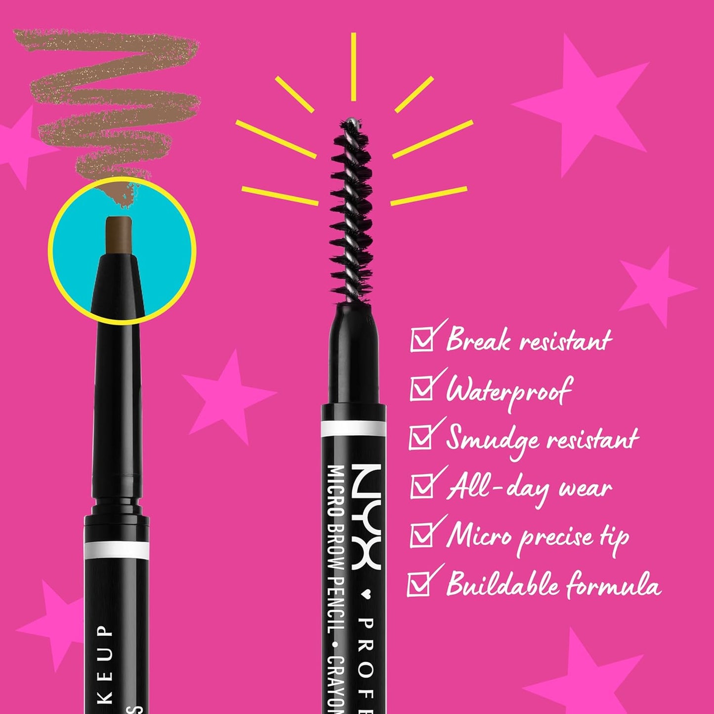 NYX Micro Brow Pencil - Precise Eyebrow Pencil for Defined Brows | Espresso Shade
