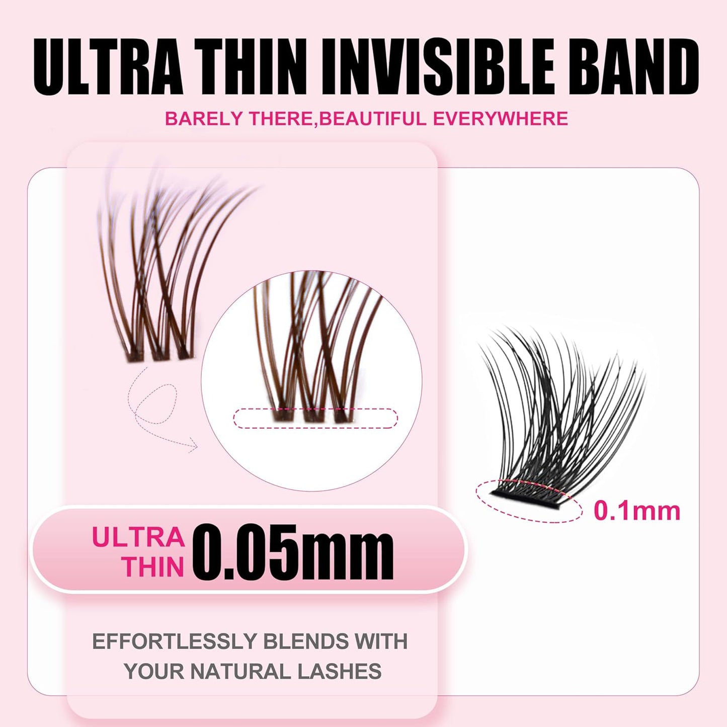Natural Lash Clusters - DIY Eyelash Extension Kit with Bond & Seal | 8-16mm C Curl for Long-Lasting Makeup