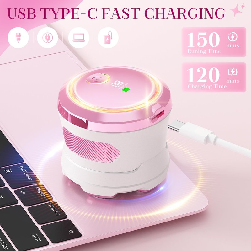 Electric Razors for Women Legs - Flawless Electric Shaver for Women with Magnetic Floating Head, Wet/Dry Hair Remover for Sensitive Skin, Easy to Use with Anti-Slip Strips, Pink