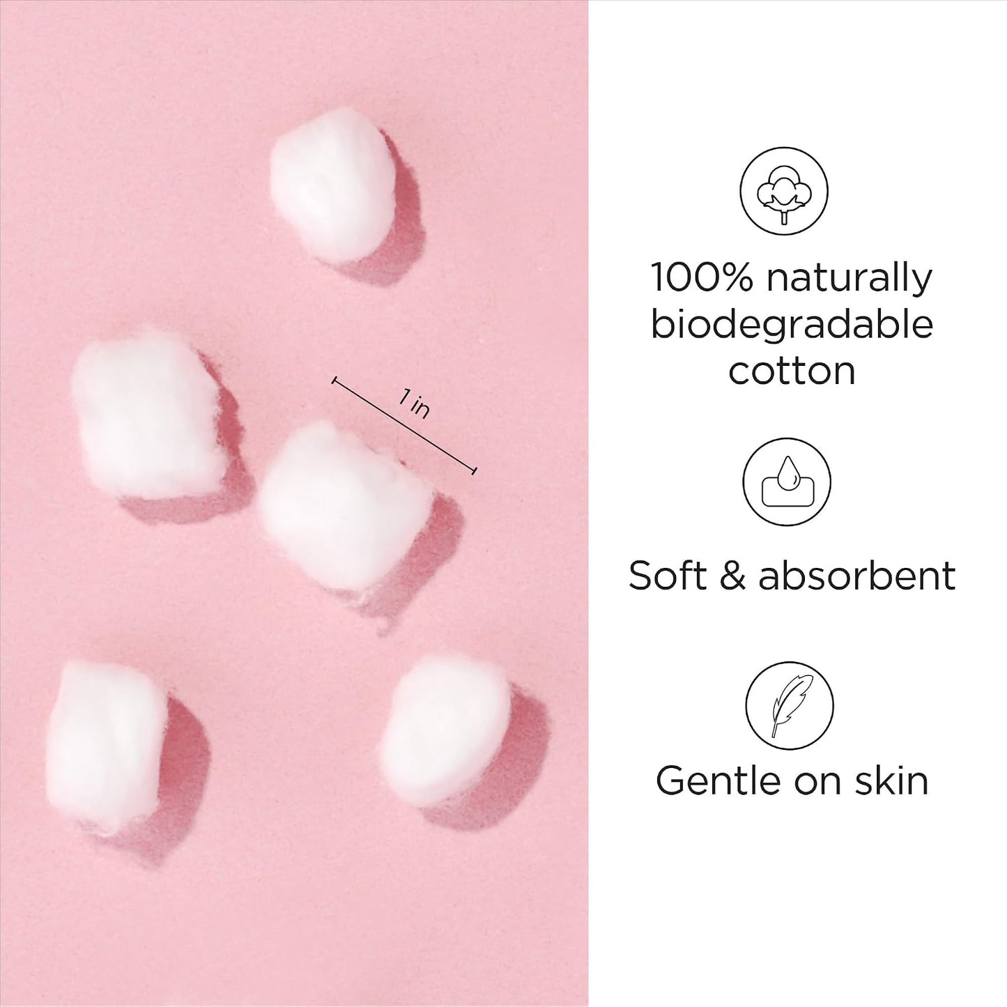 100% Pure Cotton Balls - Soft & Super Absorbent, 100 Count | Ideal for Makeup Removal, Nail Polish & First Aid