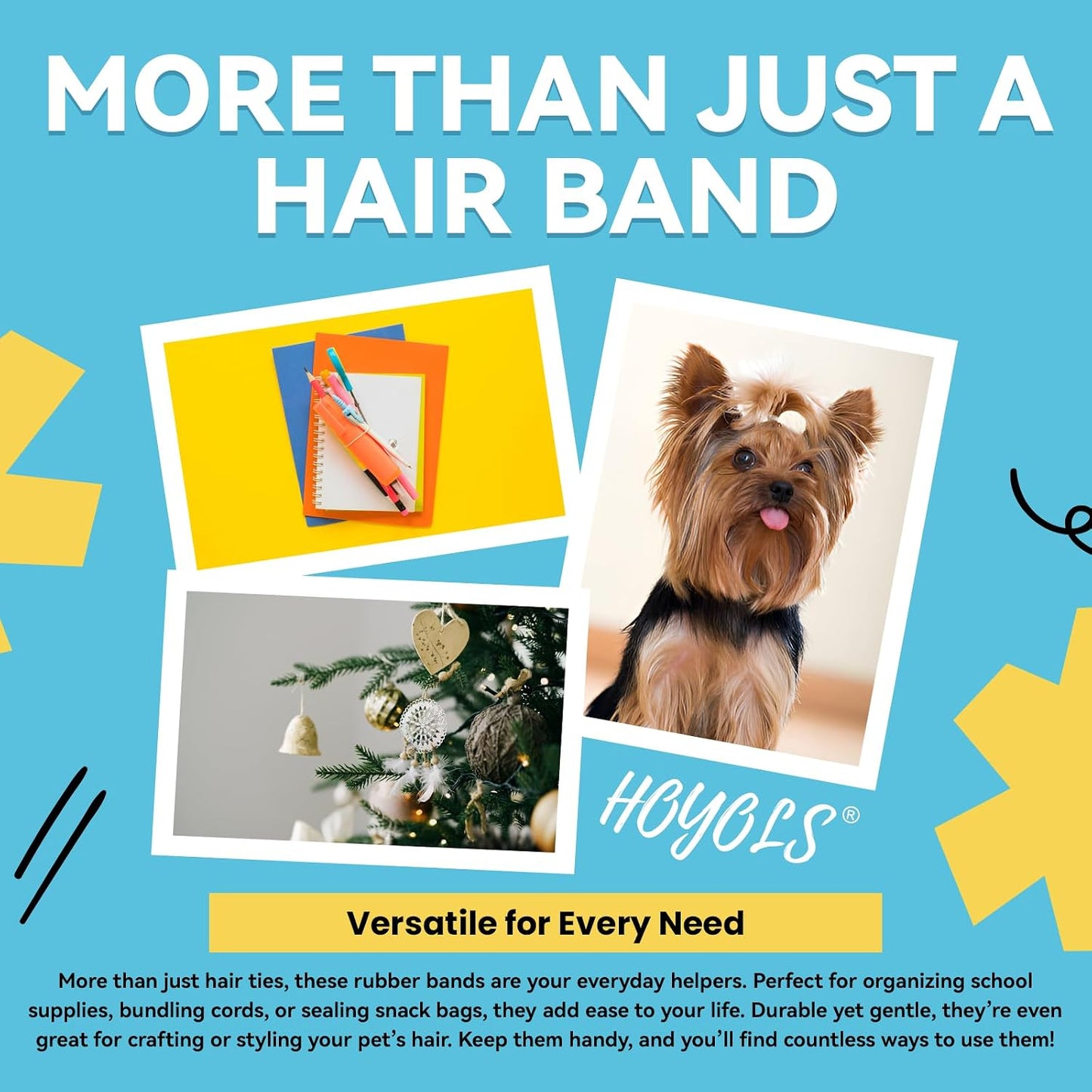 Clear Elastic Hair Rubber Bands - 1500 Mini Ponytail Holders for Kids | No Crease, 1 Inch TPU