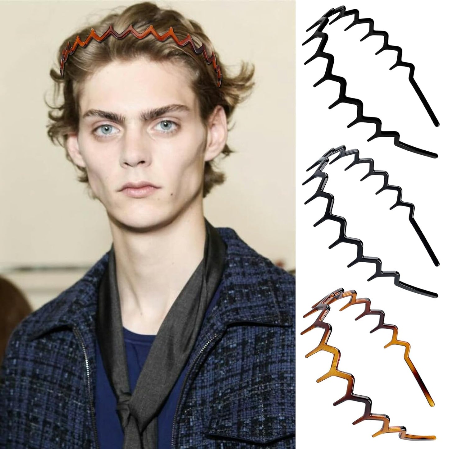 Zig Zag Shark Tooth Headbands - Trendy U-Shaped Hair Bands for Women & Girls | 6-Pack Stylish Accessory