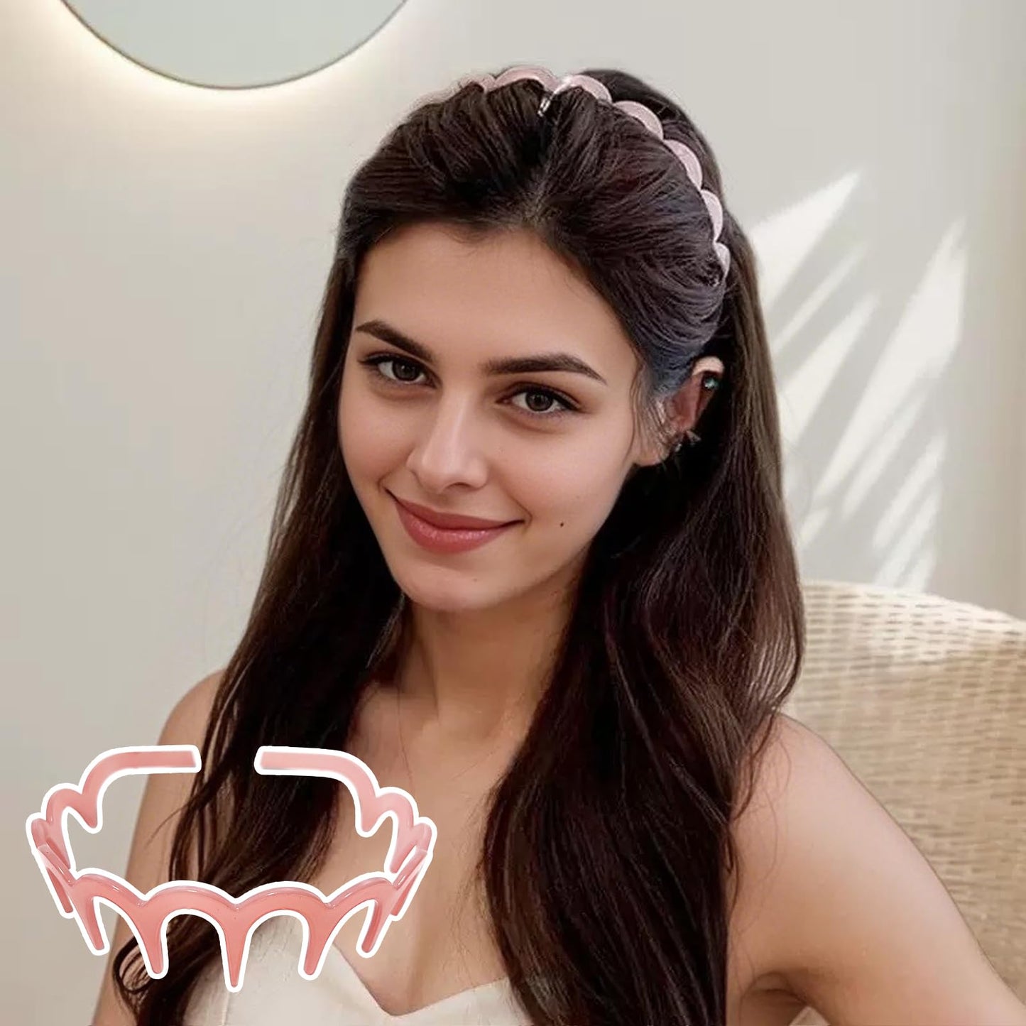 Elevate Your Style with 6Pcs Zig Zag Shark Tooth Headbands – Fun Comb Plastic Hoop U Shaped Hair Bands with Wavy Teeth, Perfect Hair Accessory for Women & Girls (6 Color)