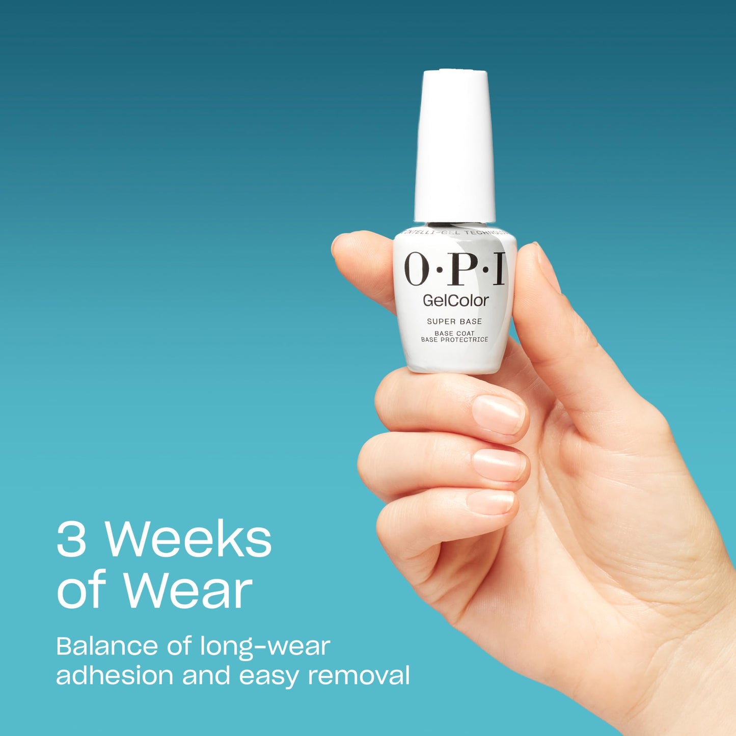 OPI GelColor Super Base Base Coat | Strong Adhesion for LED Cure Gel Nail Polish | Protects Natural Nail, Prevents Discoloration | 0.5 Fl Oz
