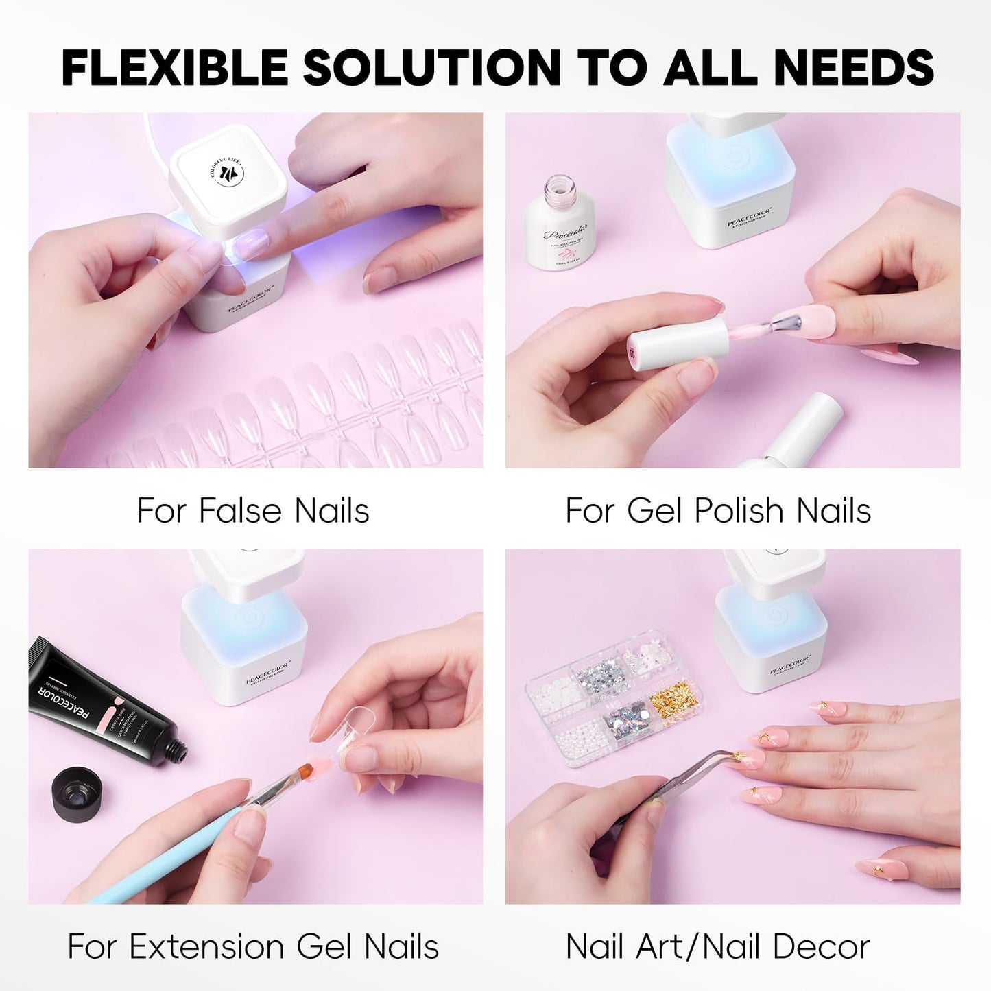 PEACECOLOR Mini U V Light for Gel Nails U V Nail Lamp Nail Dryer 2 Timer Modes Fast Curing LED Nail Lamp for Gel Nail Polish Home Salon DIY Gifts for Women