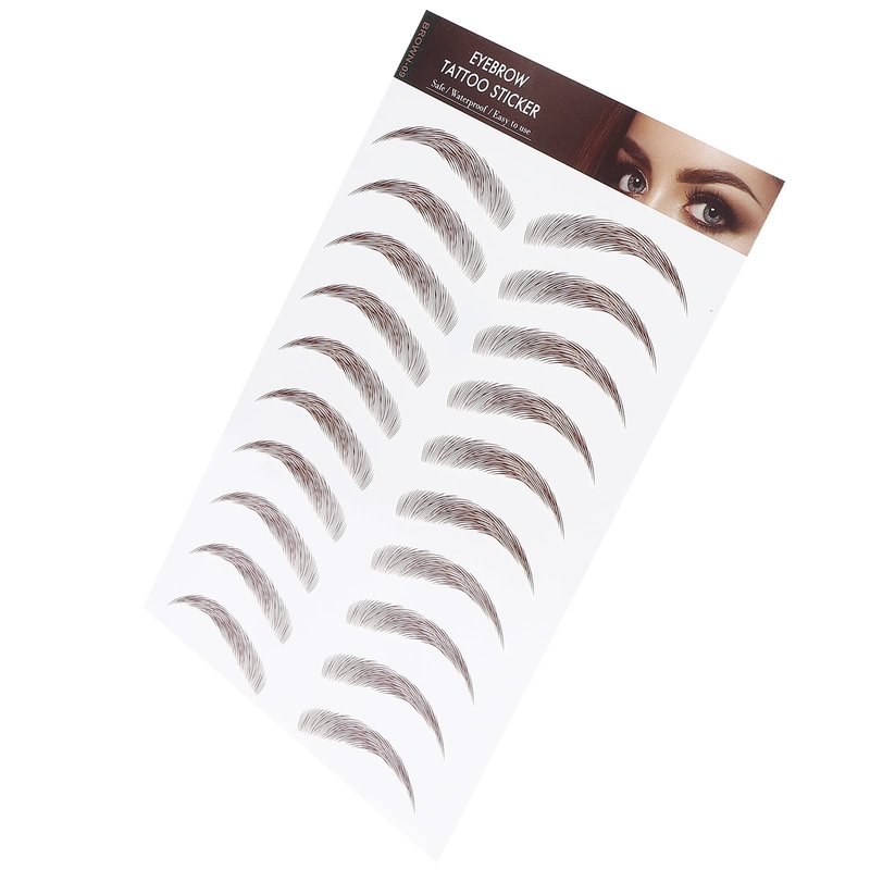6D Eyebrow Sticker Professional Eyebrow Transfer Sticker Eyebrow Makeup Tool for Women and Girls (Brown)(BROWN-09)