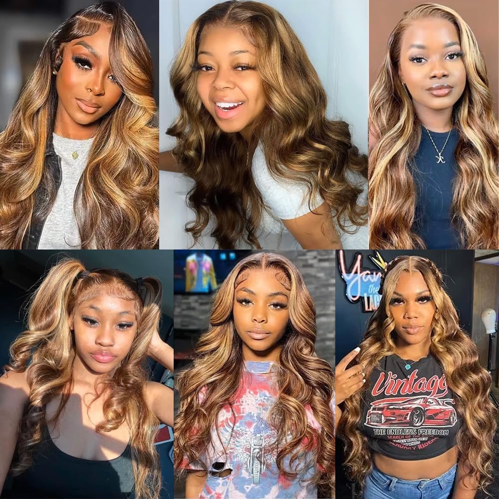 Highlight Bundles P427 Human Hair Bundles Dark Brown Bundle 30 32 34 inch Ombre Brown Body Wave Bundle 150g