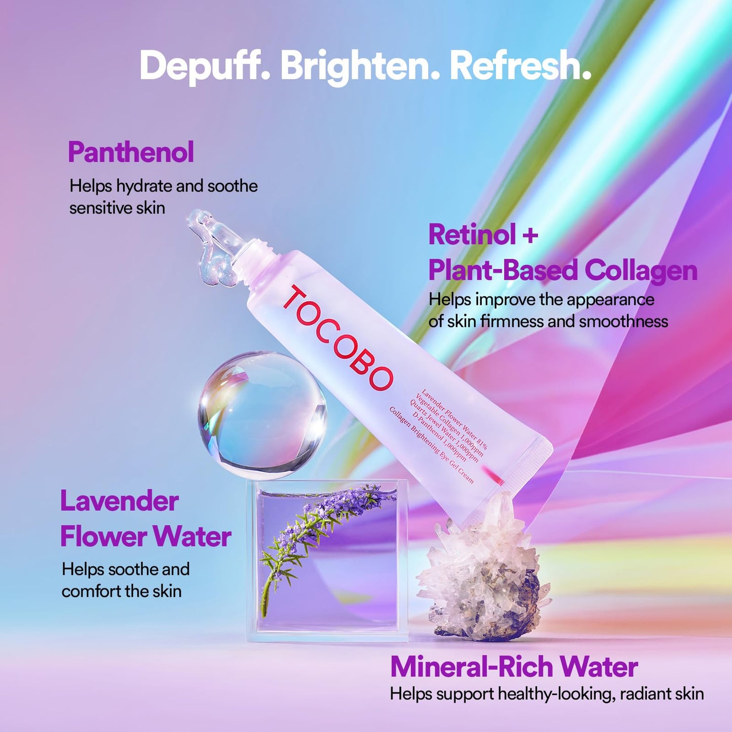 TOCOBO Korean Skincare Collagen Brightening Eye Cream Gel – Anti Aging Under Eye Cream for Wrinkles, Dark Circles & Puffiness, Vegan, Niacinamide, Lifting Eye Treatment for Fine Lines 30 ml