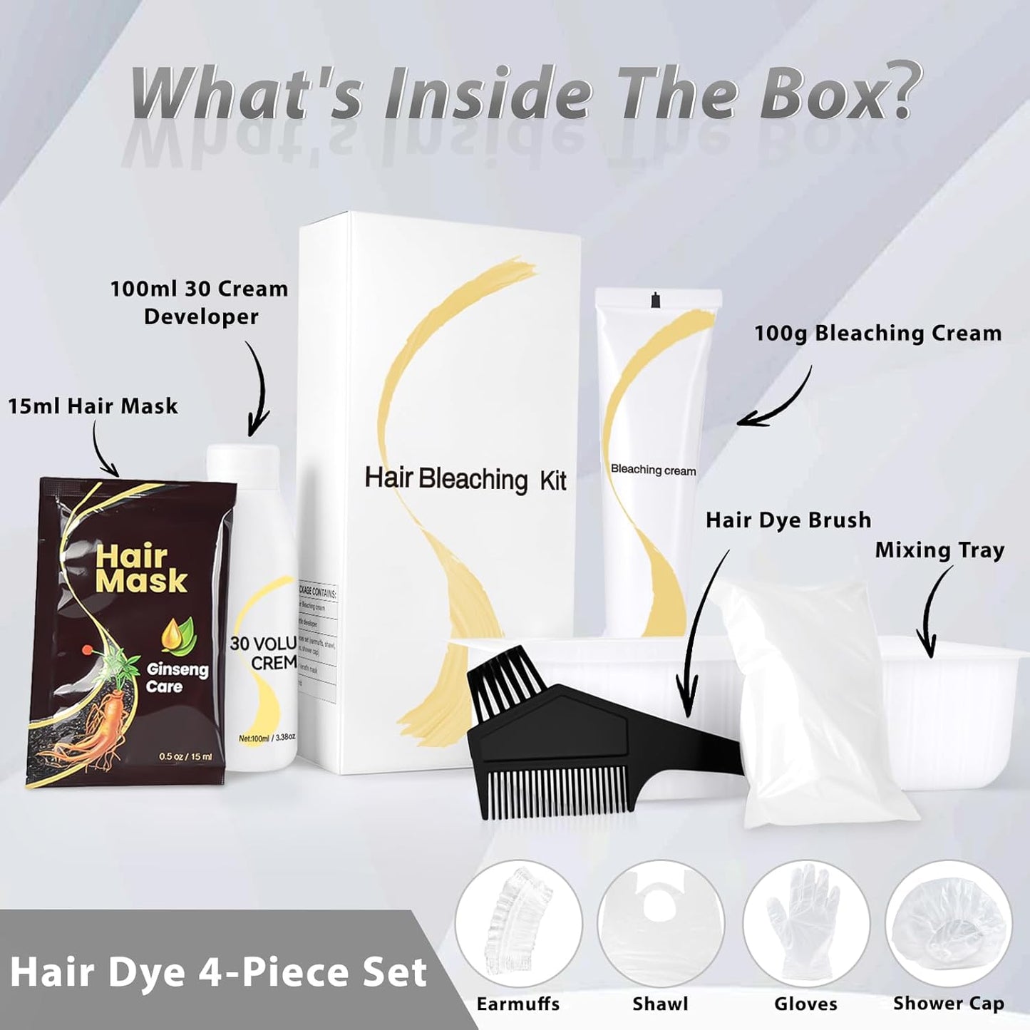 Gentle Cream Hair Bleach Kit - Ammonia-Free Hair Lightening, Lifts Up to 8 Levels | No-Drip Home Use