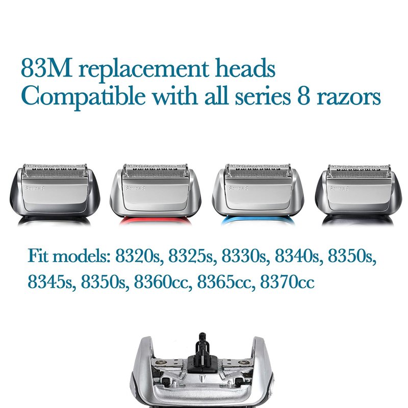 JEVONG 2 Pack Series 8 Wet and Dry Replacement Heads for all S8 Razors, 83M Shaver Head With Smooth and Close Shaving, No Pulliing.