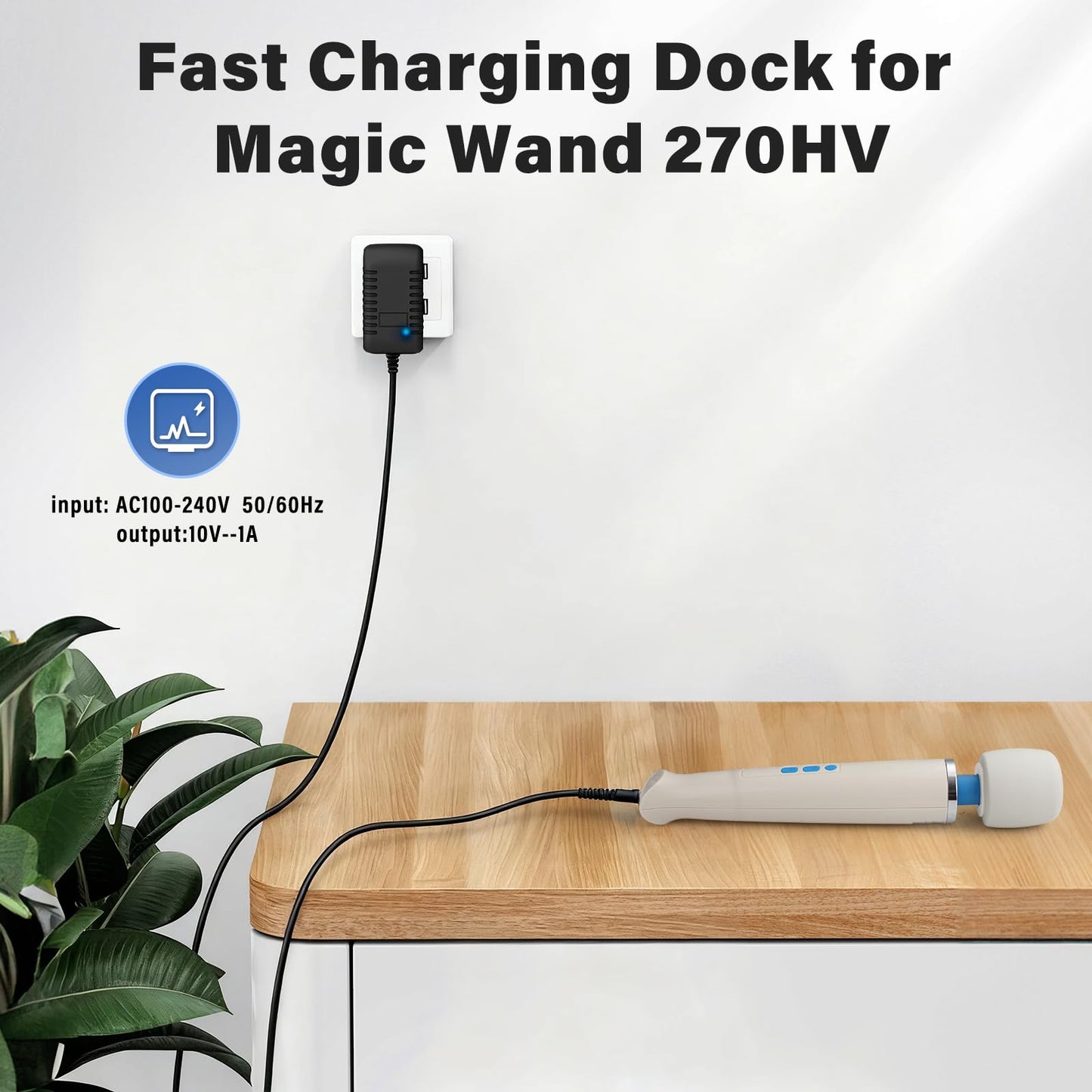 Cisain Replacement Charger Cord Compatible with Magic Wand HV-270, Power Cord Charging Cable for Magic Wand HV-270 Massager
