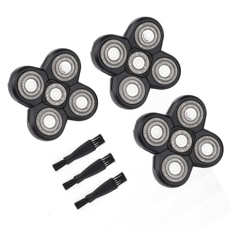 Freedom Universal 3PCS 5 Blades Shaver Replacement Heads Compatible with Freebird Freedom Bird and More 5 Blades Shaver Replacement Heads with Easy Clean Brush