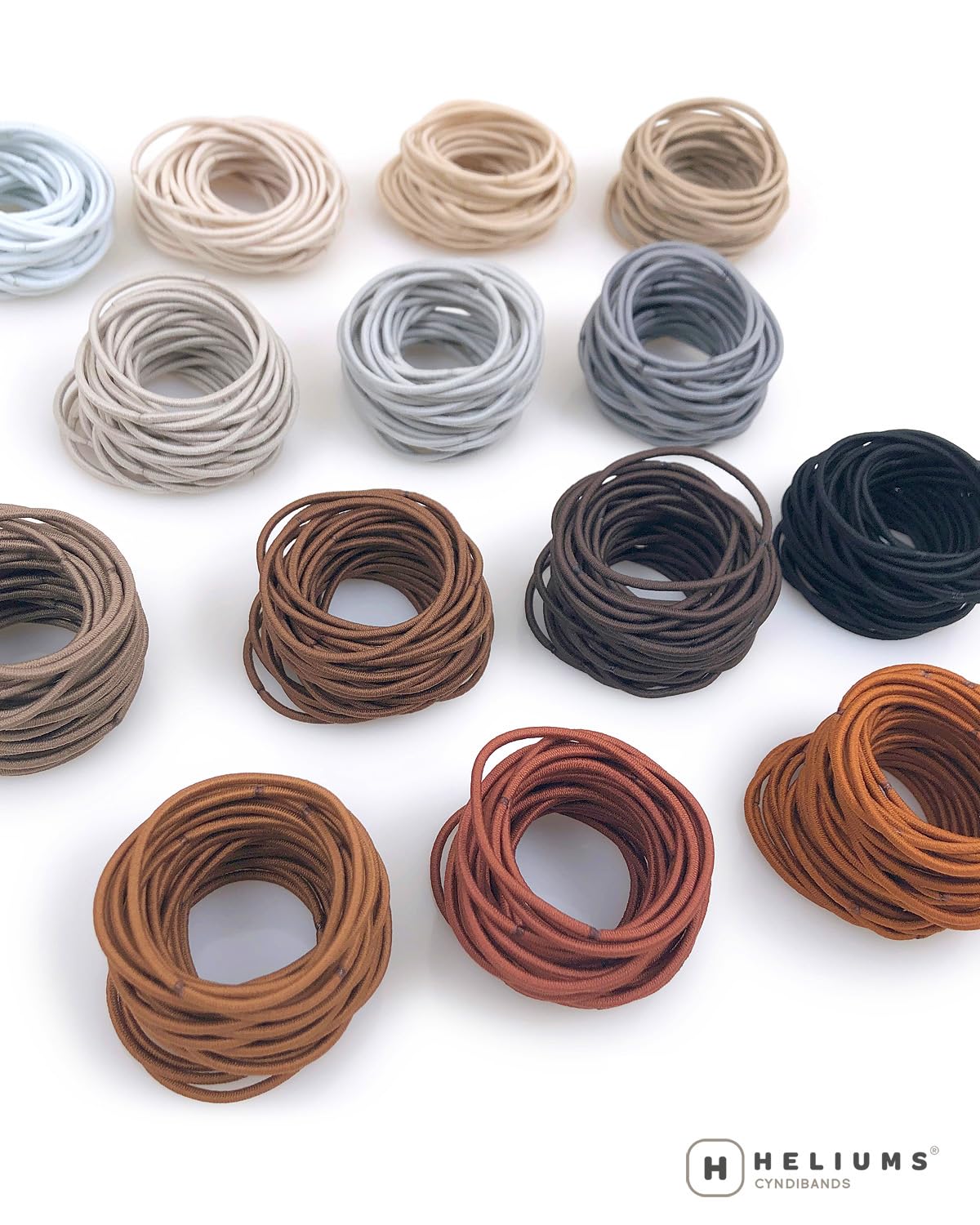 Thin Hair Elastics - Auburn 2mm Ties for Gentle Hold | 40 Count, Medium Hold Ponytail Holders