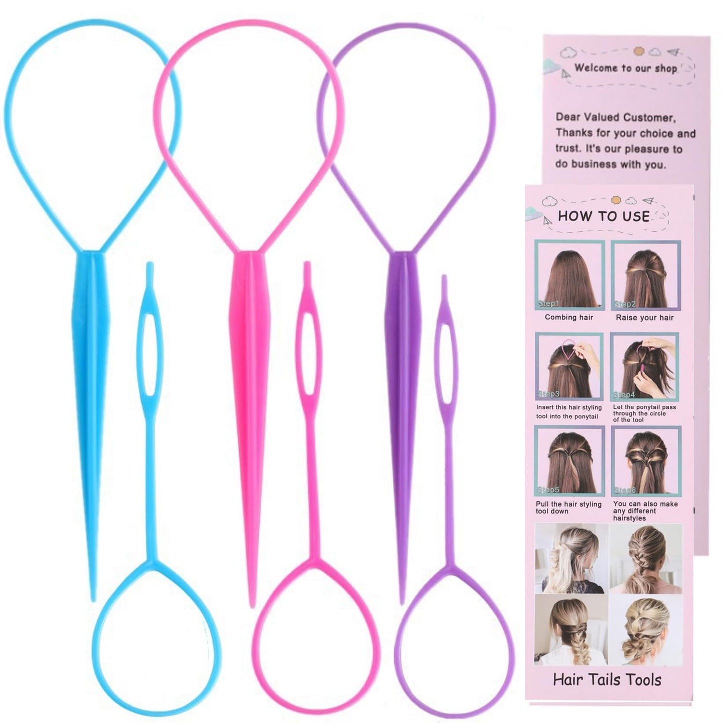 Pony Hair Tail Tools, Hair Loop Styling Tool French Braiding Hair Tool