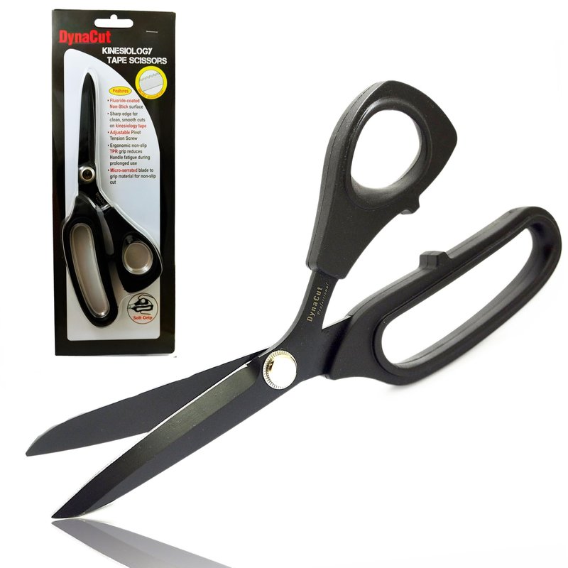 DynaCut Kinesiology Tape Scissors Non-Stick Fluorine Coated Stainless Steel Blades, Ergonomic TPR Soft Grip – Precision Gum-Free Cutting for Sports Taping, Athletic, Medical Tape, and First Aid Use