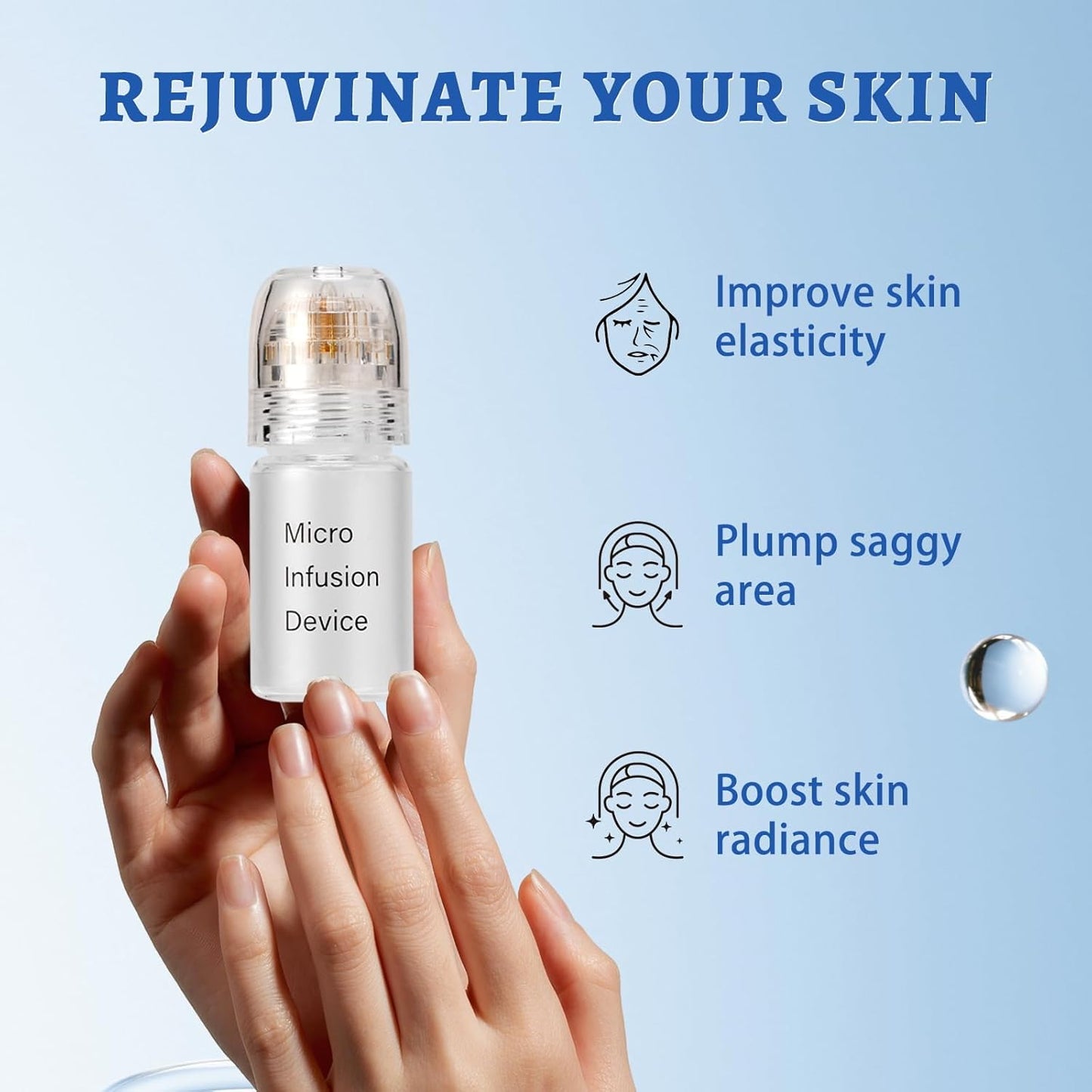 Micro Infusion Serum for Skin Care - Collagen, Peptide & Hyaluronic Acid | 0.05mm Face Stamp