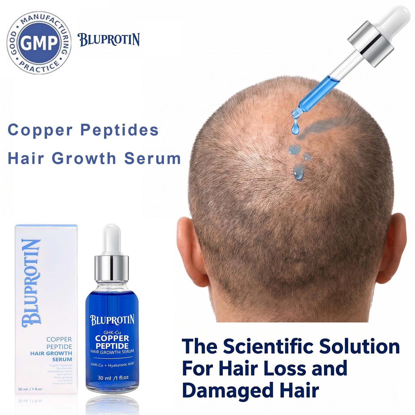 GHK-Cu Copper Peptide Hair Serum for Thinning Hair