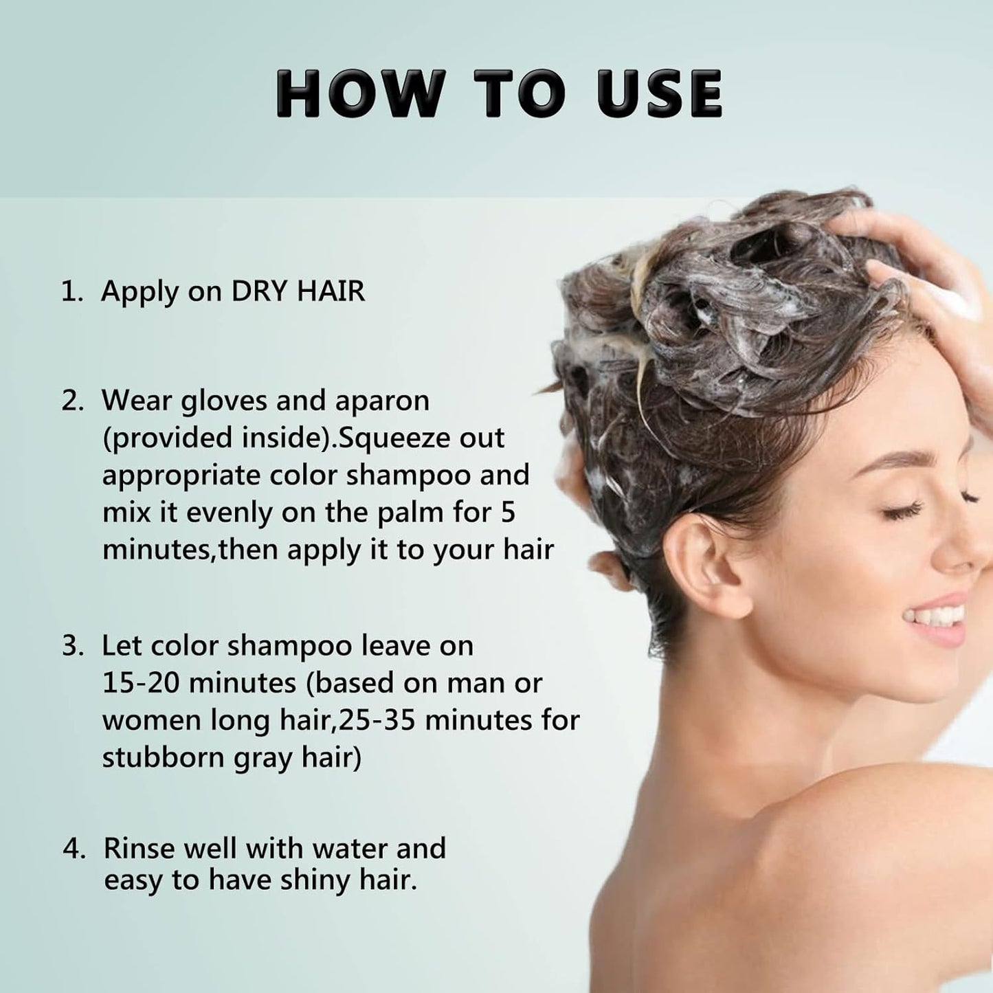 Instant Black Hair Shampoo for Gray Hair - Herbal 3-in-1 Dye for Men & Women | 16.90 Fl Oz