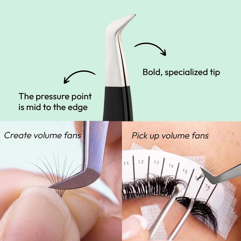 Eyesy Lash Eyesy Boot Lash Tweezer | Professional Volume False Lash Application Tool | Multi Shapes & Purposes Tweezers | Non-Slip Grip Tweezers (Black)