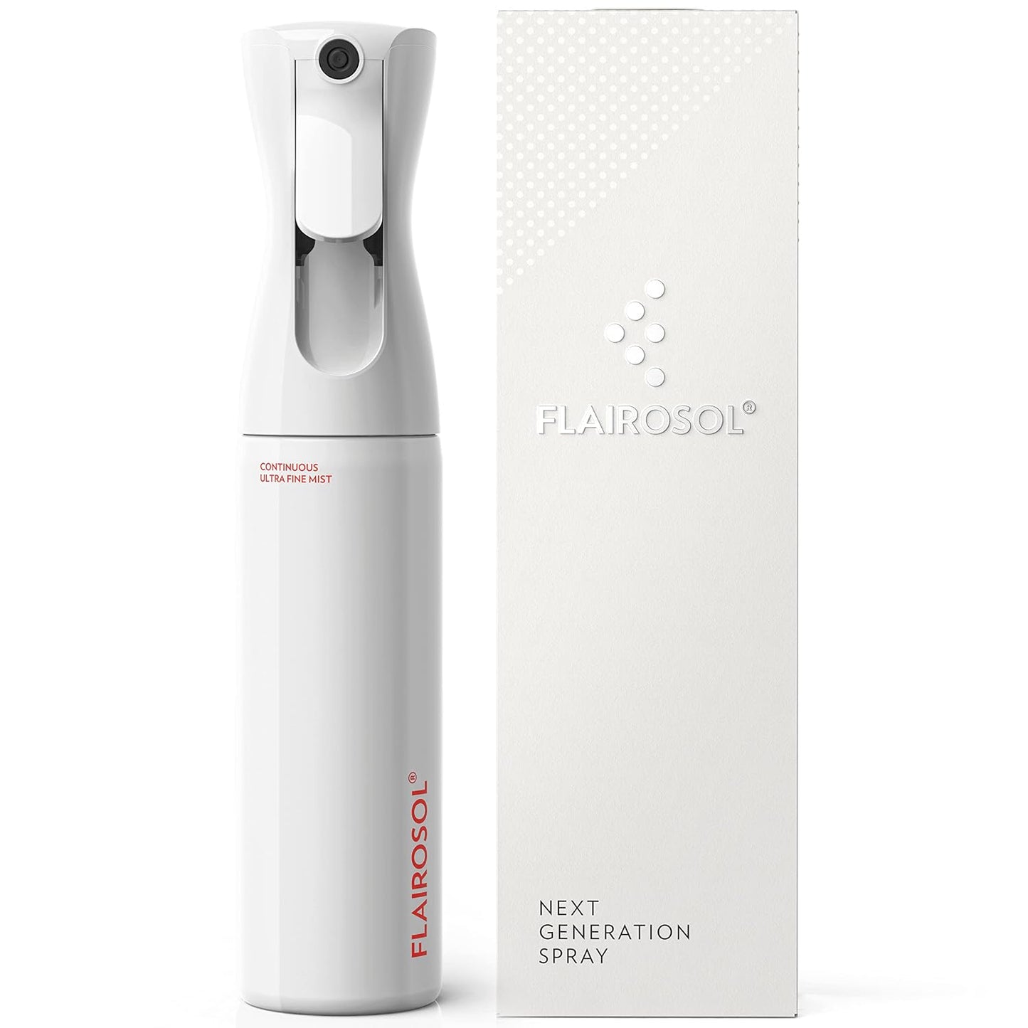 FLAIROSOL Continuous Spray Bottle - Ultra Fine Mist Hair & Plant Mister | 10.1oz/300ml, Black