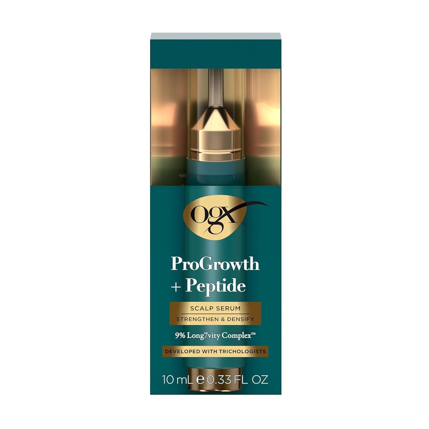 OGX ProGrowth + Peptide Scalp Serum - Nourishing Hair Growth Formula | 0.33 Fl Oz
