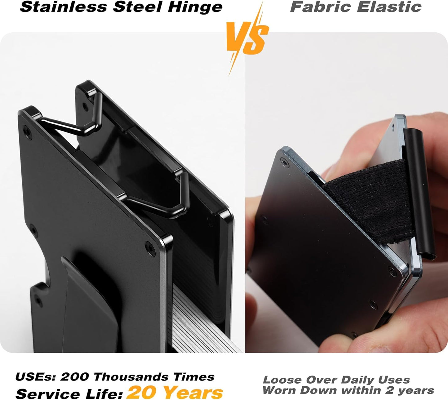 Lenvoten Minimalist RFID Blocking Wallet for Men - Slim Metal Design | Holds 20 Cards & Cash | Scratch-Resistant Finish