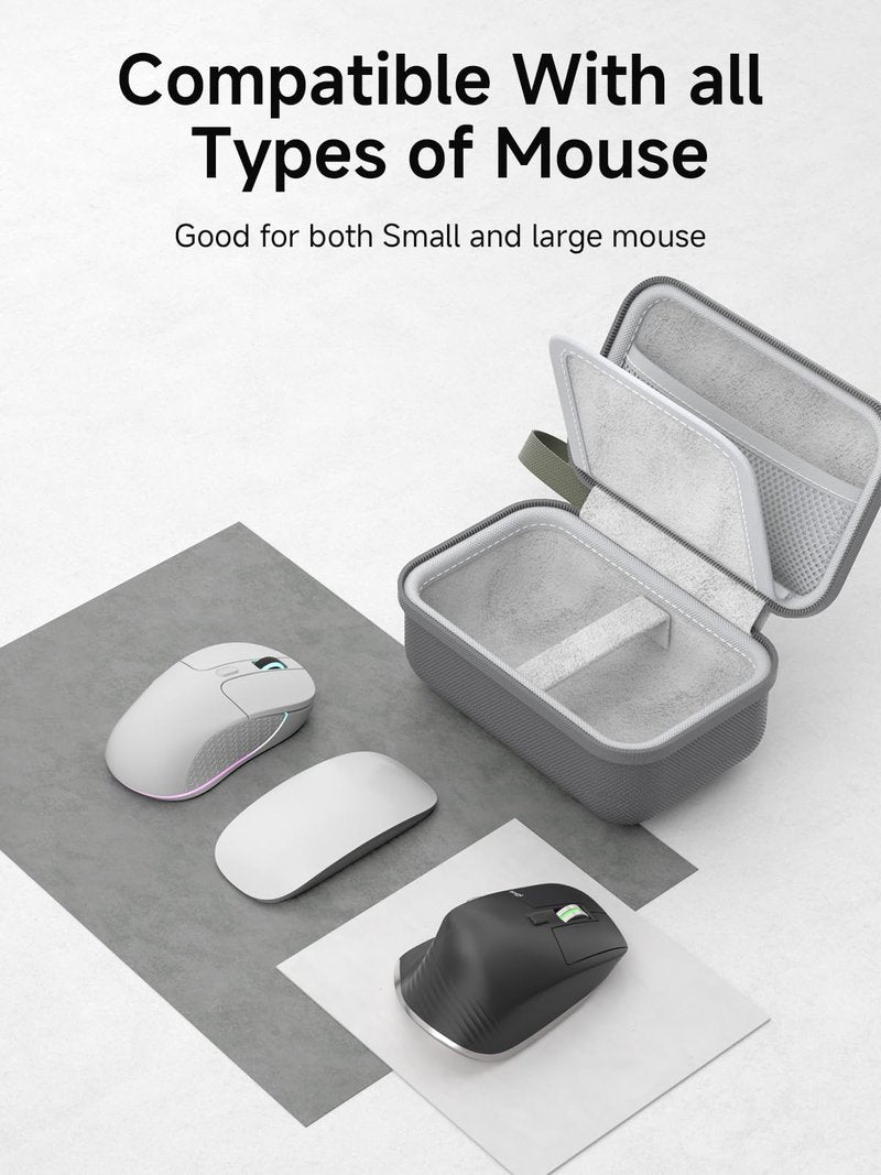 Hagibis Mouse Storage Case, Electronic Organizer Travel Bag, Portable Carry Case for Wireless Mouse Cable Charger Power Bank Hardshell (Green)