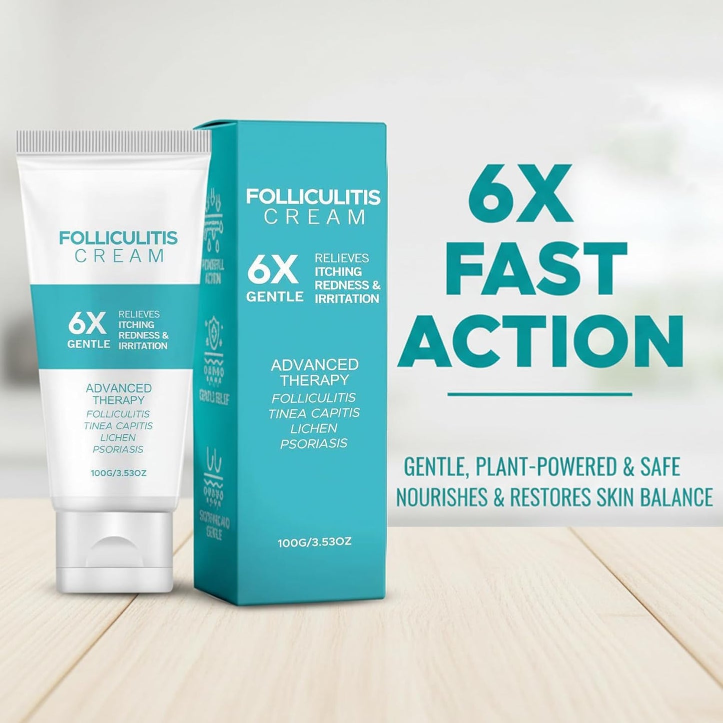 Folliculitis Cream - Cooling Herbal Formula for Scalp, Face & Body | 3.53oz (100g) - Soothes Itchy Skin & Redness