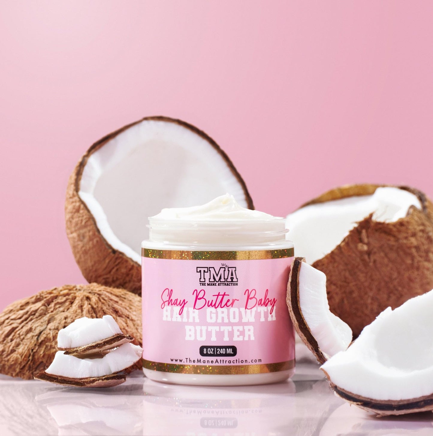 The Mane Attraction Shea Butter Baby Moisturizing Hair Butter – Deep Hydration & Length Retention Cream for Dry, Curly & Natural Hair – Shea Butter, Castor & Black Seed Oil – Frizz Control – 8oz