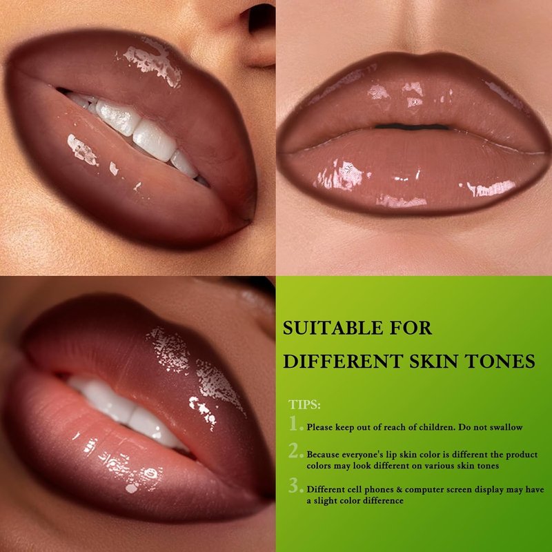 Dark Brown Lip Liner & Gloss Set - Moisturizing Lip Balm Oil for Plump, Non-Sticky Finish | Lightweight Tinted Lip Makeup