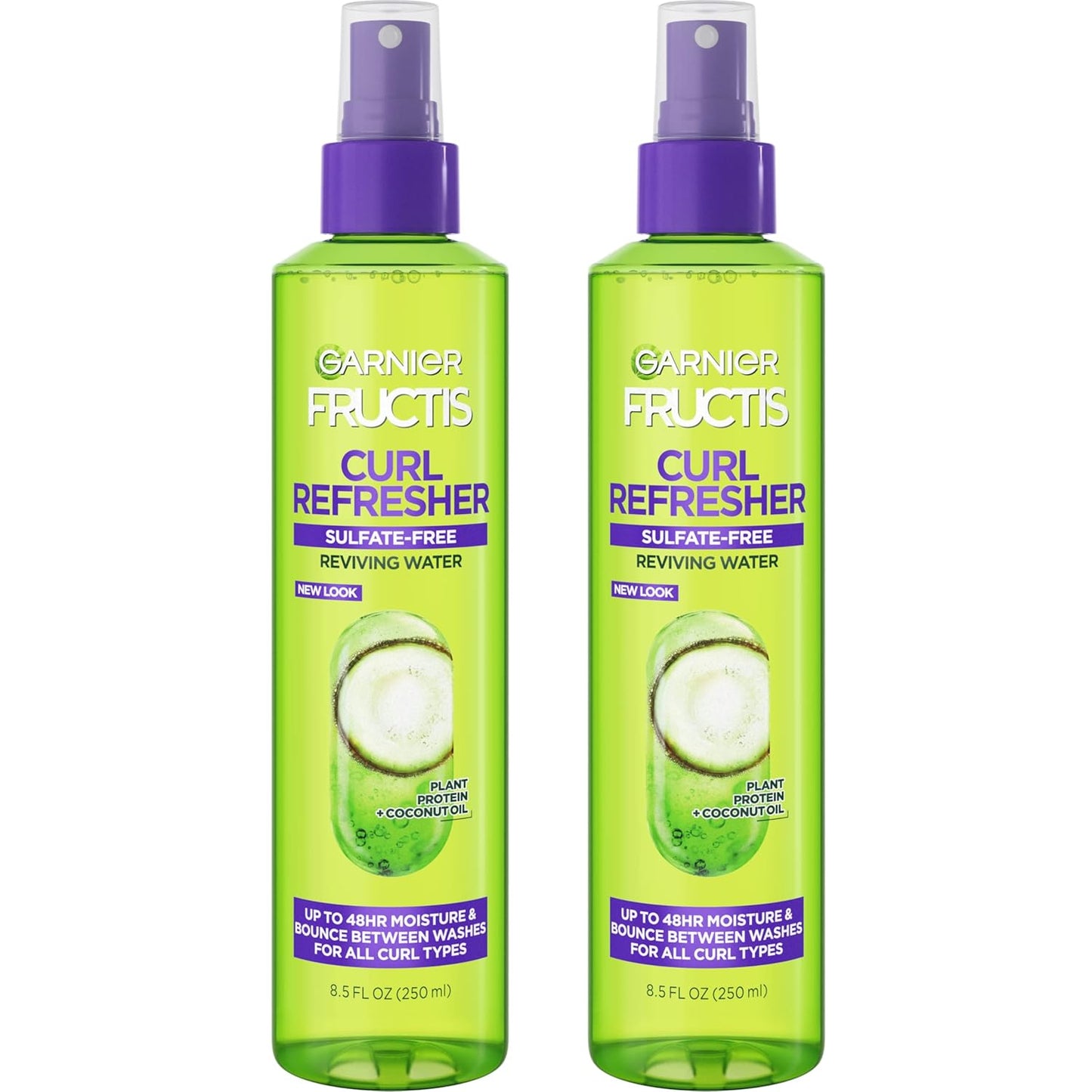 Garnier Fructis Curl Refresher Spray - Sulfate-Free Reviving Water | 8.5 Fl Oz, 2 Count