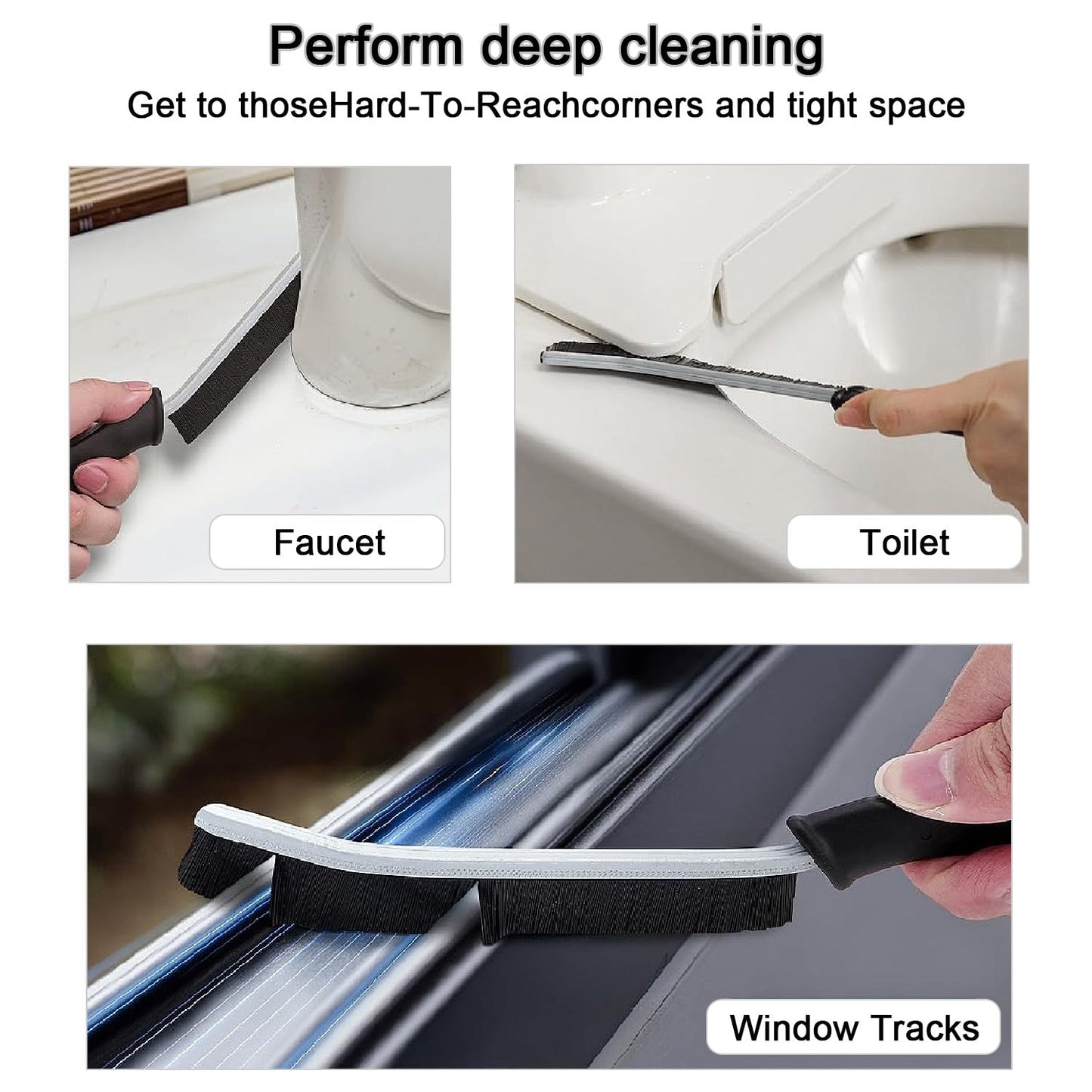 Crevice Cleaning Brush Set, Hard Bristle Cleaning Supplies for Kitchen, Bathroom, Corner, Grout, Sink 6pcs