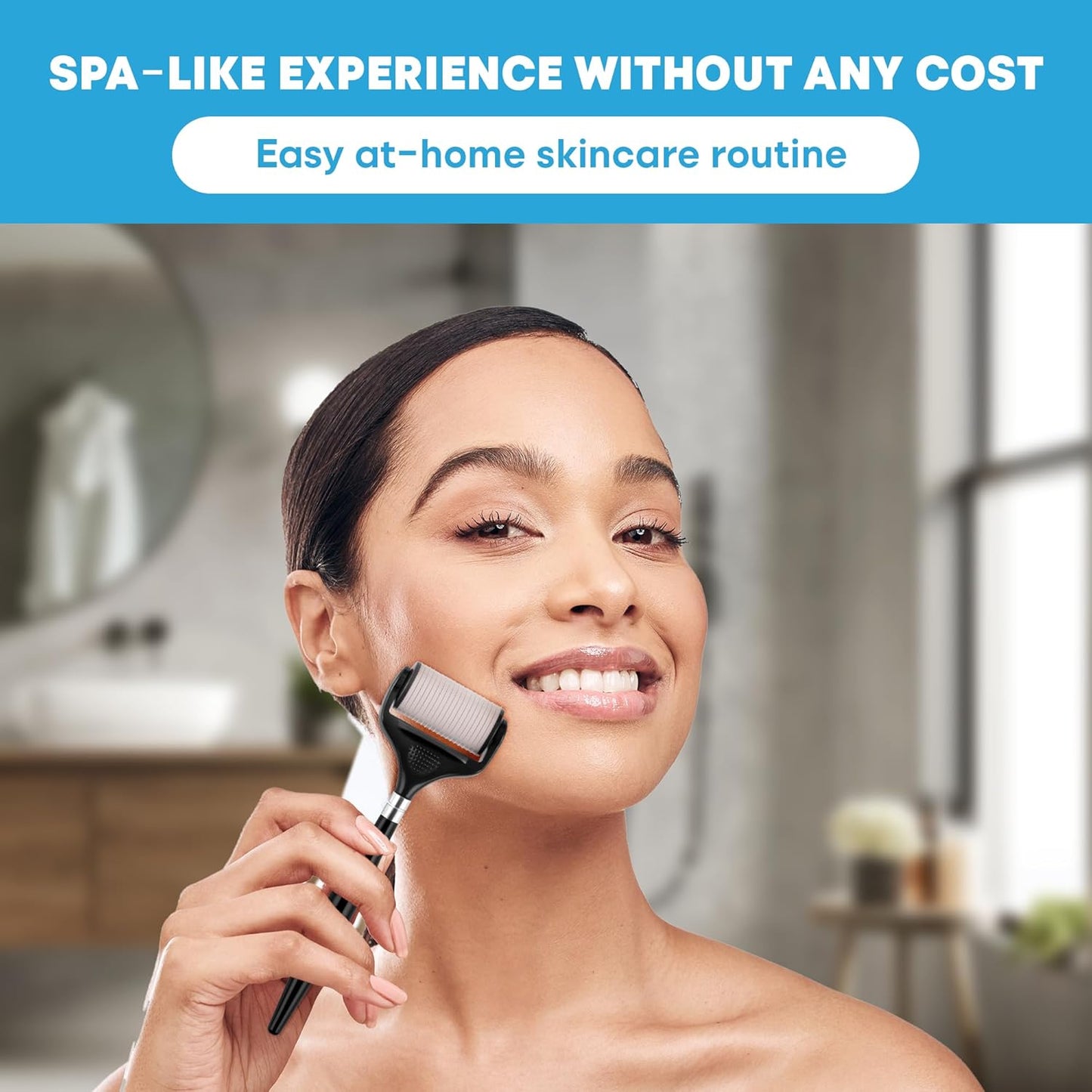 Ultra-Wide Derma Roller for Face - At-Home Microneedling Kit | 0.25mm Microneedle for Skin Care & Hair Growth