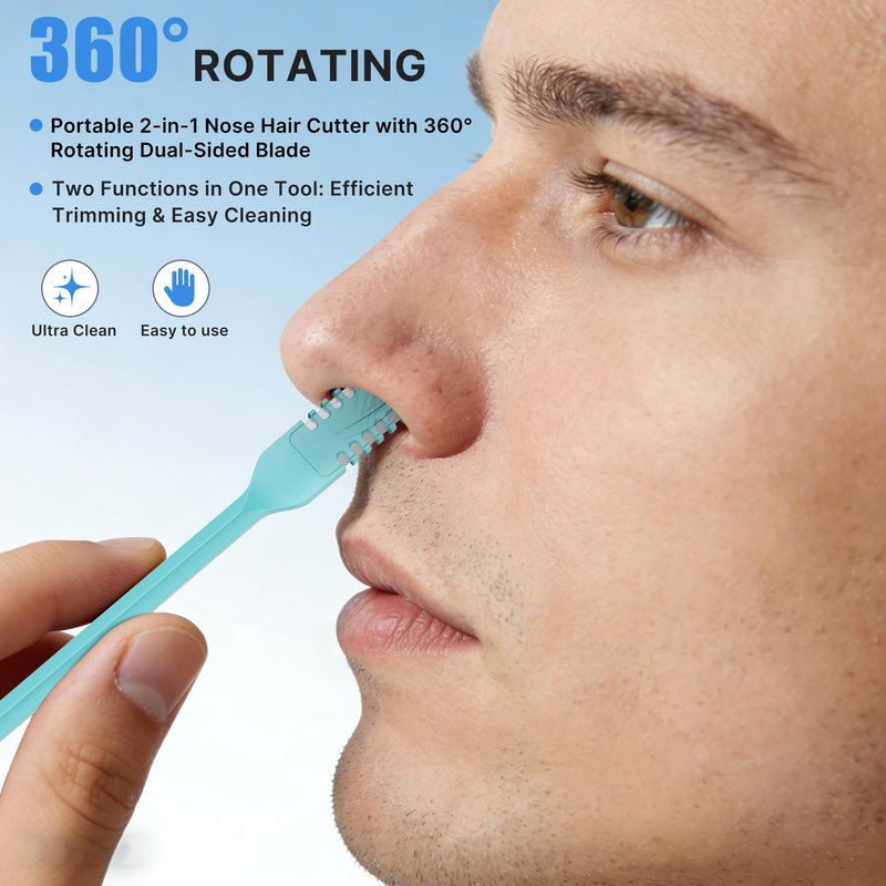 Meonxy 8PCS Nasal Hair Cutter for Women Men, 2026 Upgraded Portable 2-in-1 Nasal Hair Cutter Sticks Double Sided Nose Knife with Soft Cleaning Brush