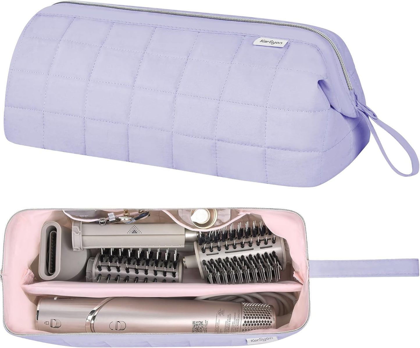 Dyson Airwrap Travel Bag Organizer - Stylish Case for Hair Tools | Fits Shark Dryer & Revlon Attachments (Camel)