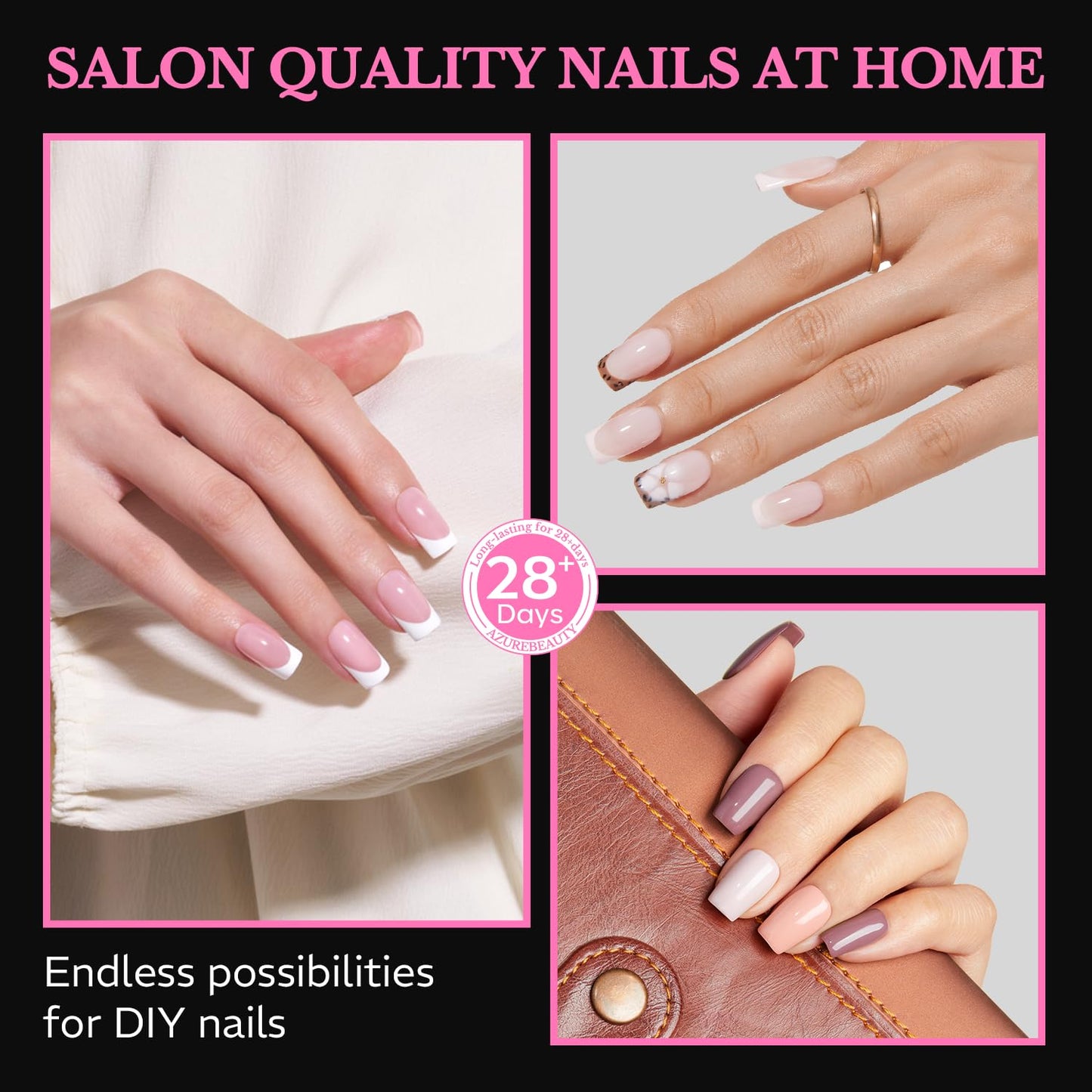 Short Square Nail Tips - 600pcs Pre-Etched Soft Gel Acrylic Fake Nails | Half Matte Full Cover for DIY Manicure