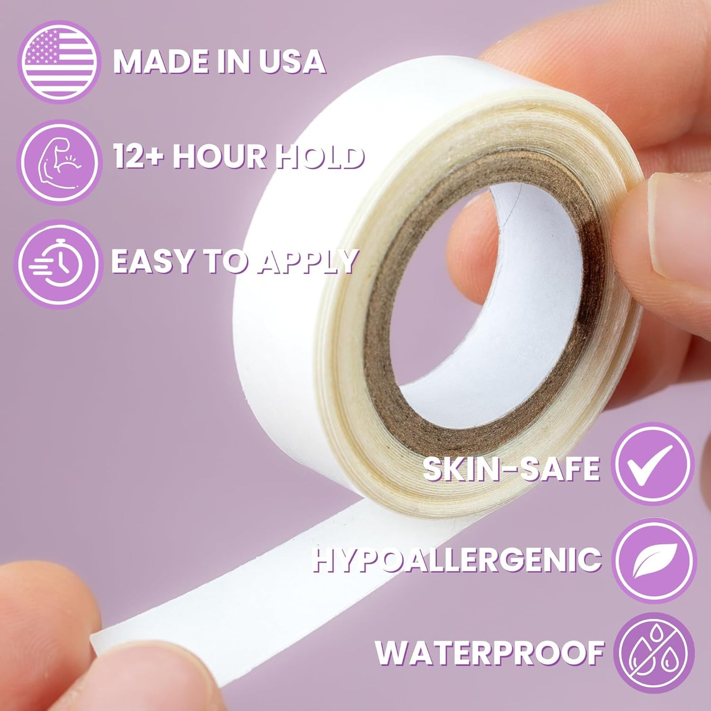 Body & Clothing Tape for Secure Fit - Invisible, Waterproof, 2-Inch Roll