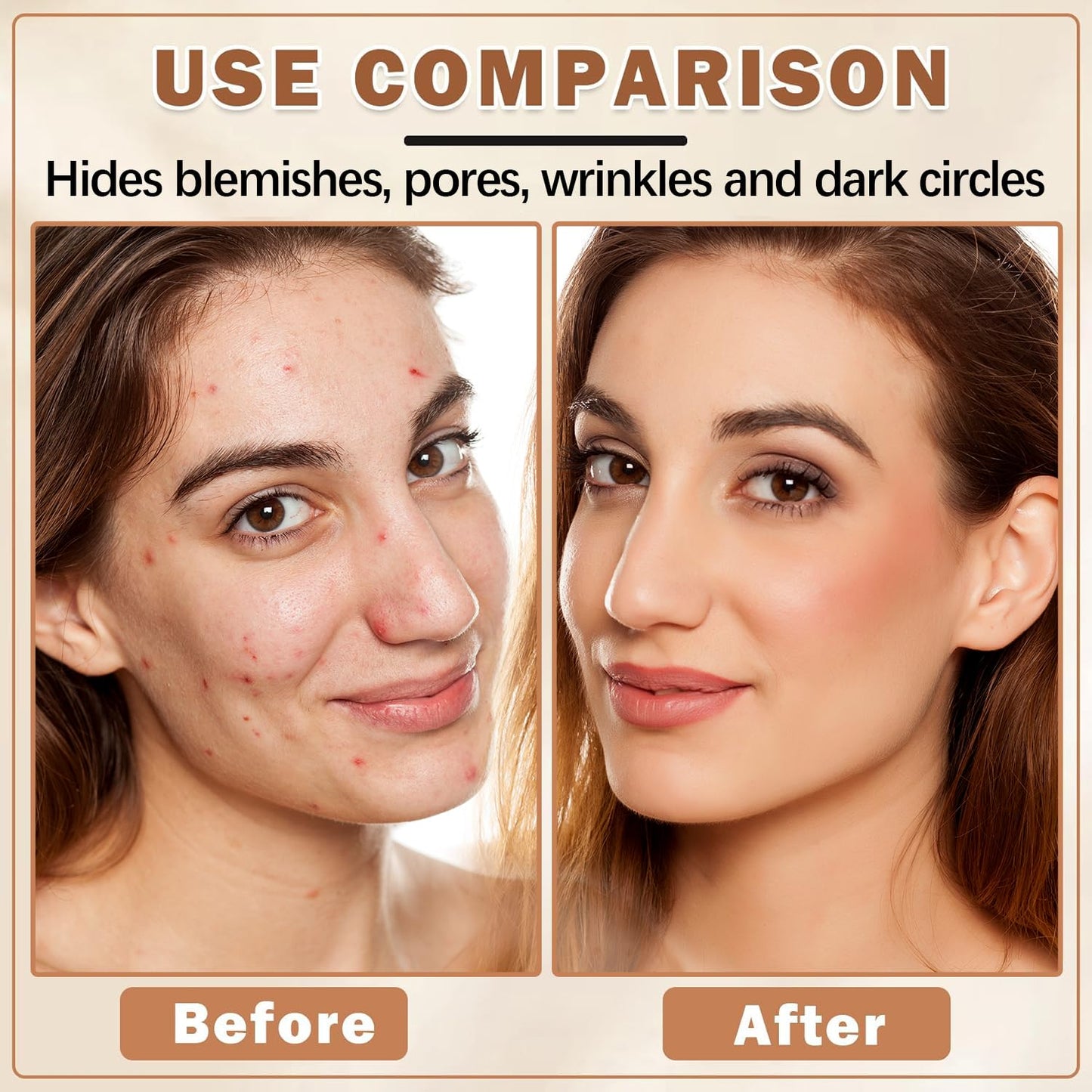 Airbrush Foundation Spray with Brush - Full Coverage Magic Minerals Airbrush Foundation for Smooth Radiant Finish, Hydrating Makeup for a Flawless, Natural Finish, Breathable (Beige)