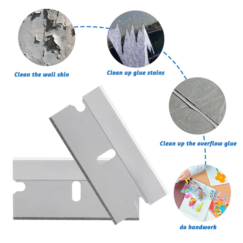 100 Pcs Single Edge Razor Blades, Scraper Blades for Razor Scraper, Utility Knife