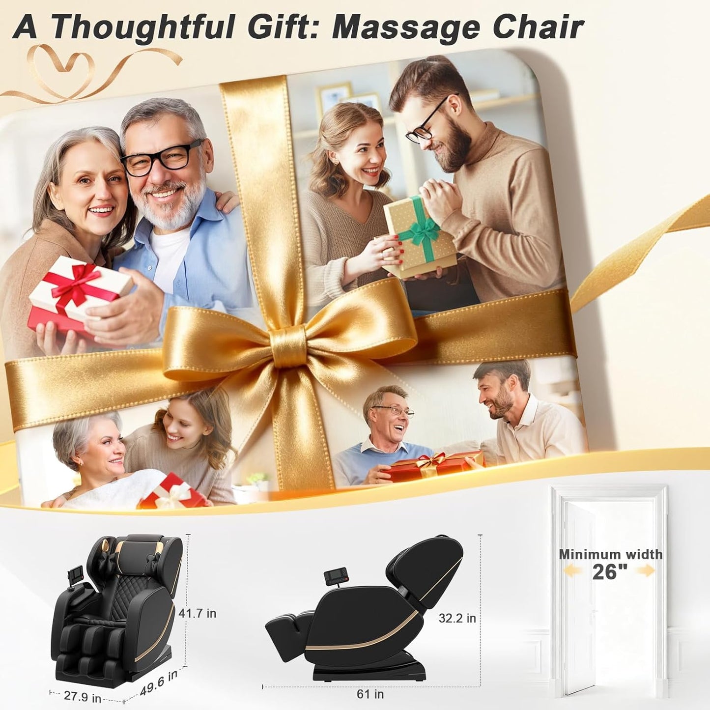 Zero Gravity Full Body Massage Chair - Megashock SL Track 2026 with Back Heat, 12 Rollers, Foot & Airbag Massage, Bluetooth Speaker