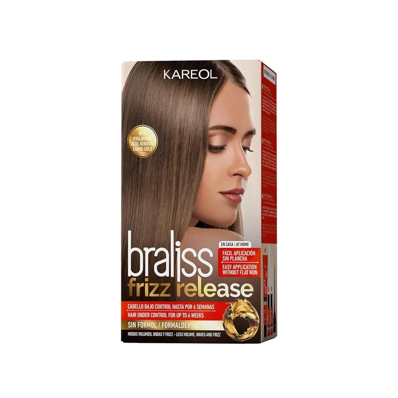Braliss Frizz Release Hair Straightening Kit - No Flat Iron Needed, Formaldehyde-Free, 6 Weeks of Smooth Hair