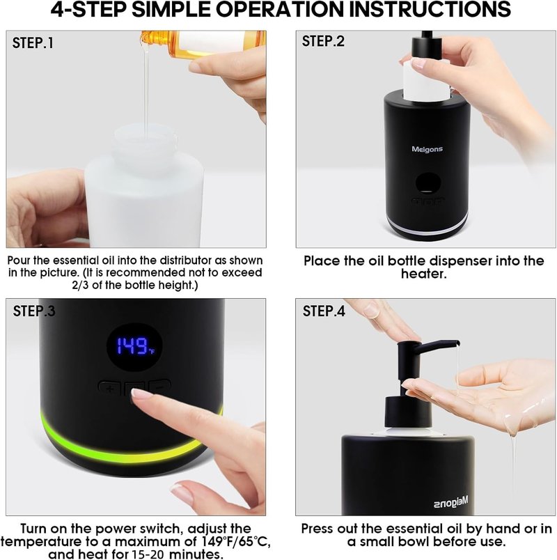 Oil Warmer for Massage, Massage Oil Warmer, Body Oils Heater for Spa, Salon and Barber Shops, with Two Oil Bottle Dispenser, Constant Temperature (White)